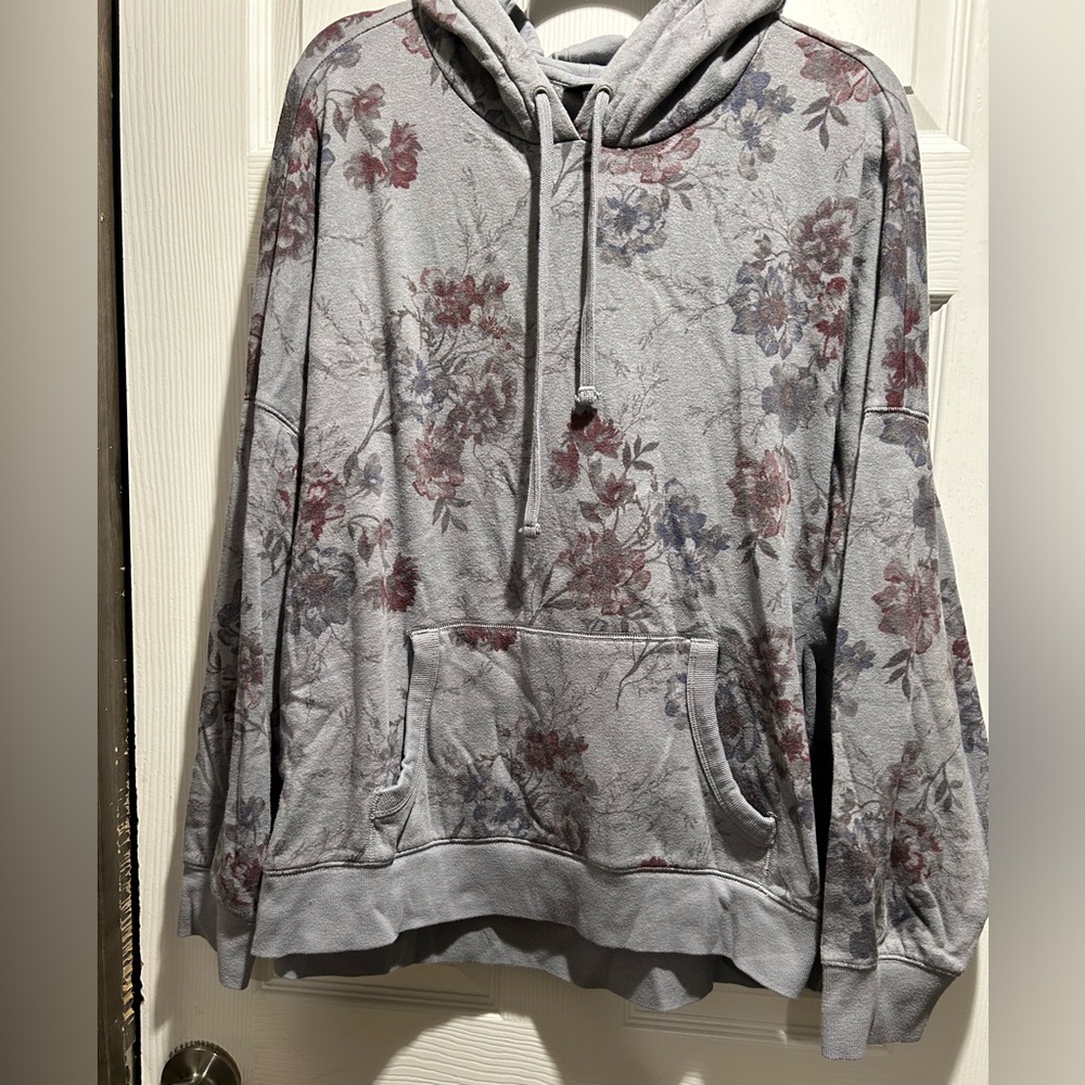 Torrid Gray Floral Hoodie